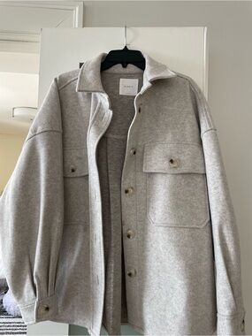 Heather Gray Overshirt Jacket